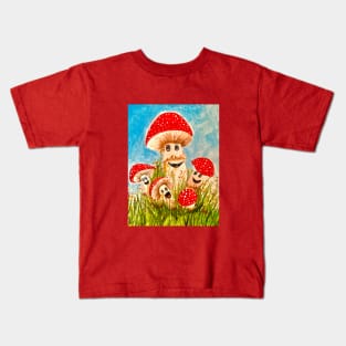 Mushroom family Kids T-Shirt